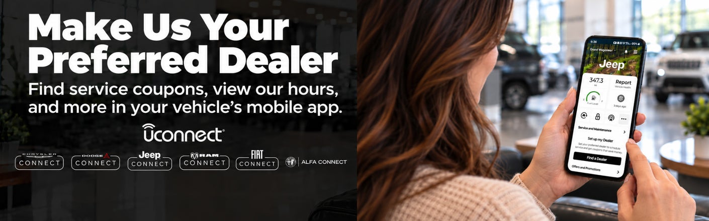 uconnect® make us your preferred dealer | Preston Chrysler Dodge Jeep Ram of Wilmington in Wilmington DE