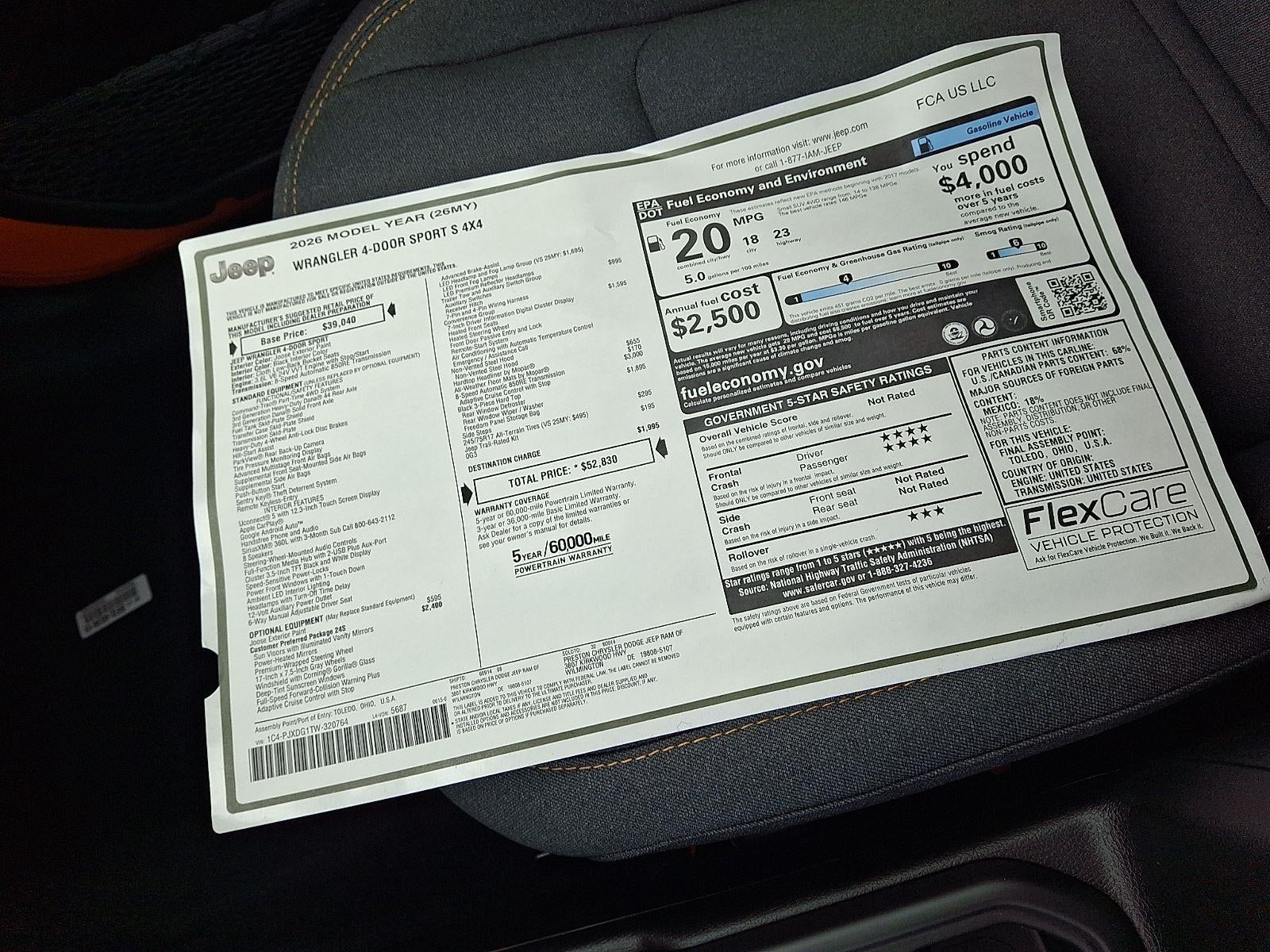 2026 Jeep Wrangler Sport S