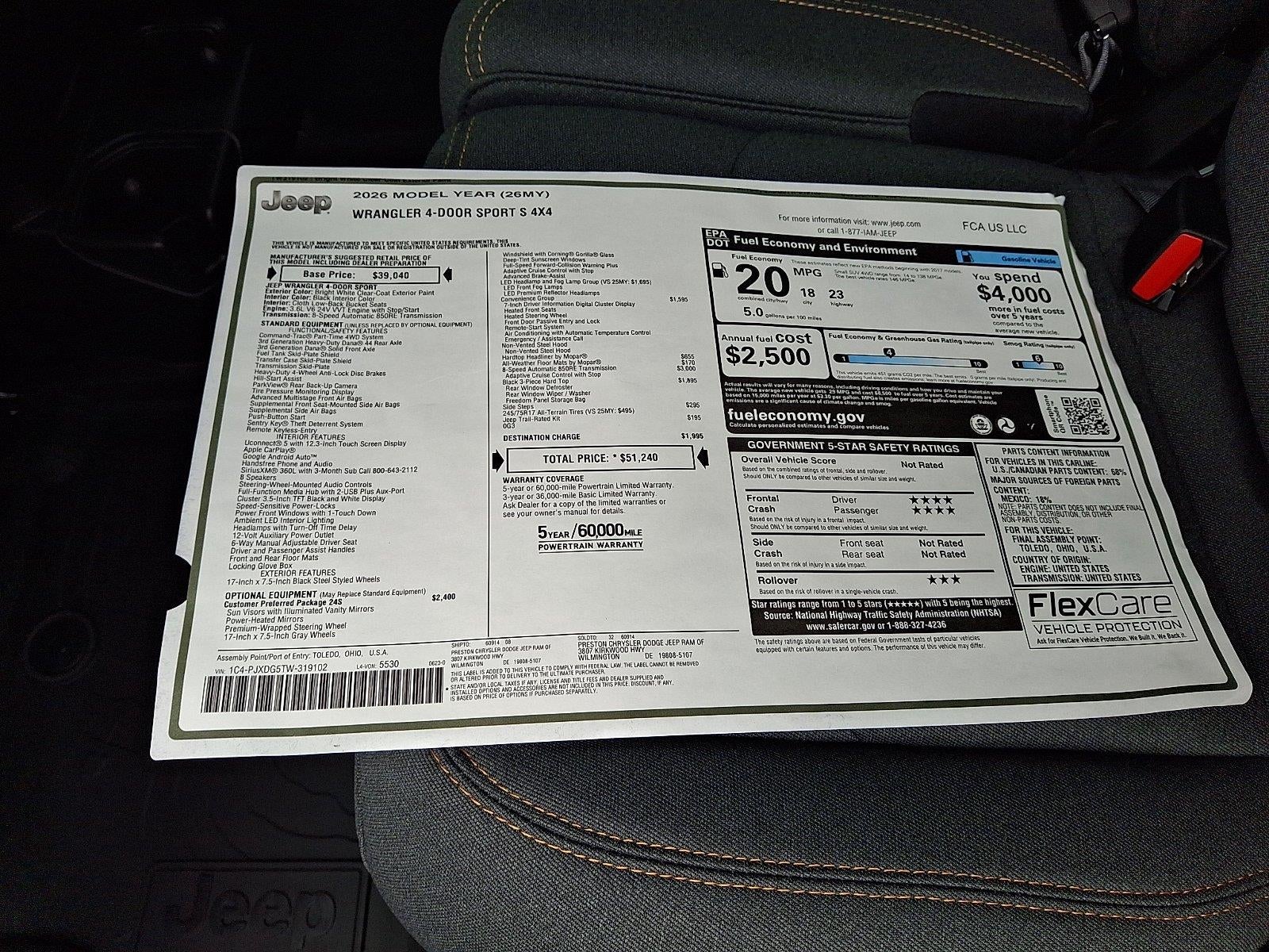2026 Jeep Wrangler Sport S