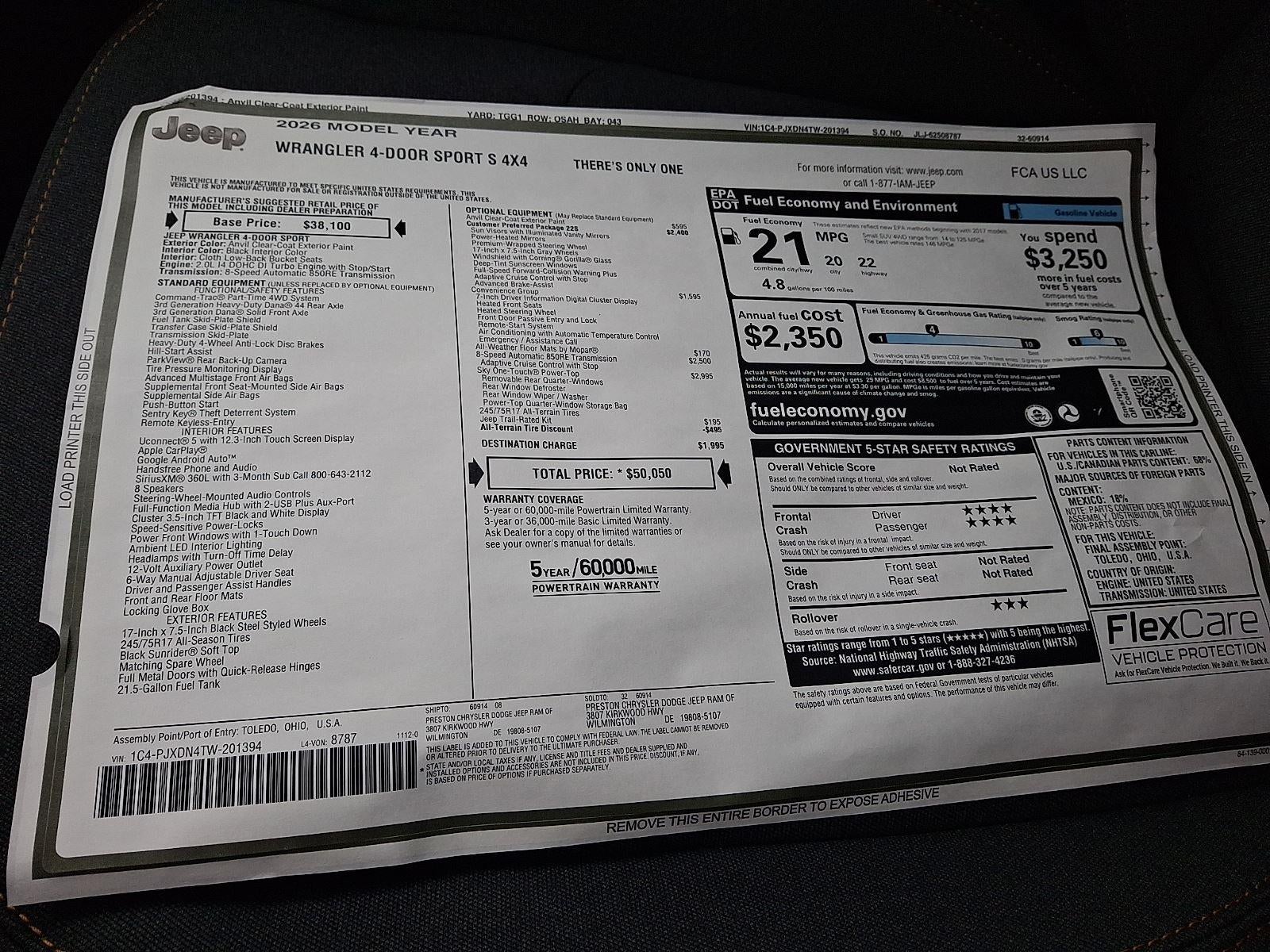 2026 Jeep Wrangler Sport S