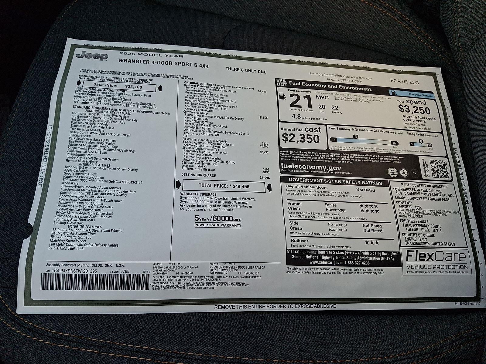 2026 Jeep Wrangler Sport S