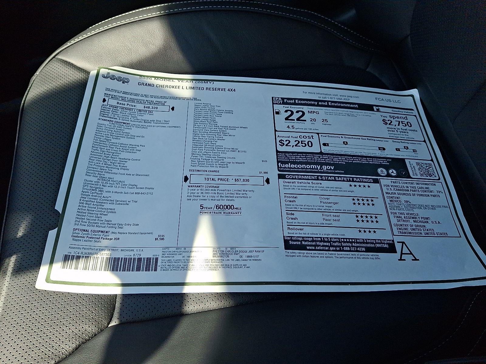2026 Jeep Grand Cherokee L Limited Reserve