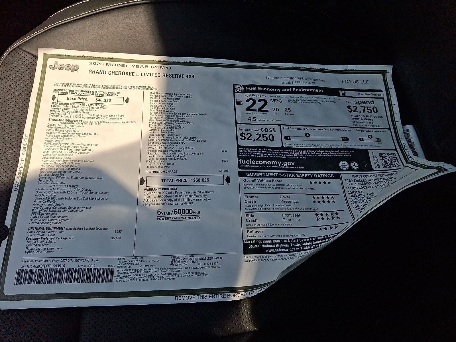 2026 Jeep Grand Cherokee L Limited Reserve