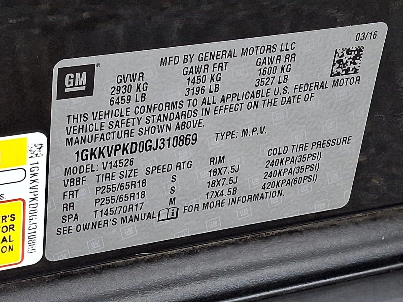 2016 GMC Acadia SLE