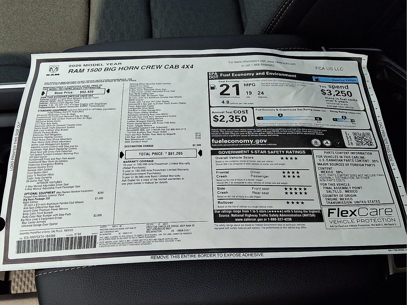 2026 RAM 1500 Big Horn