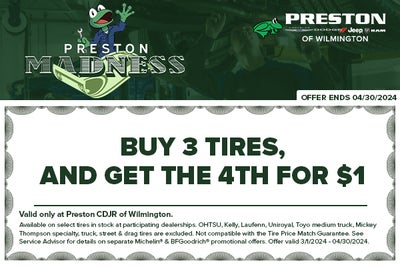 Buy 3 Tires, 4th for $1