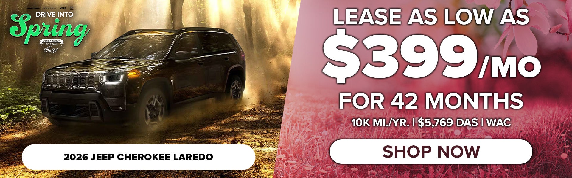 Lease for $399/Mo for 42 Mo. | 2026 Jeep Grand Cherokee