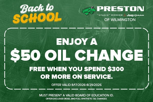 Enjoy a $50 Oil Change!