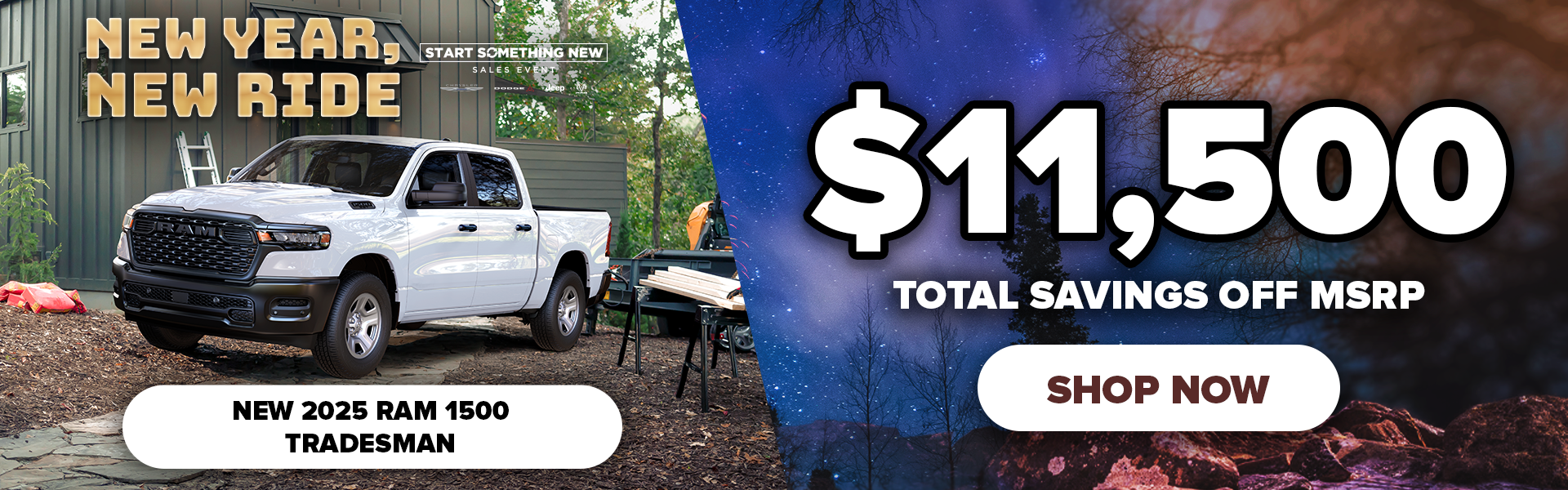 $11,500 off MSRP New 2025 RAM 1500 Tradesman